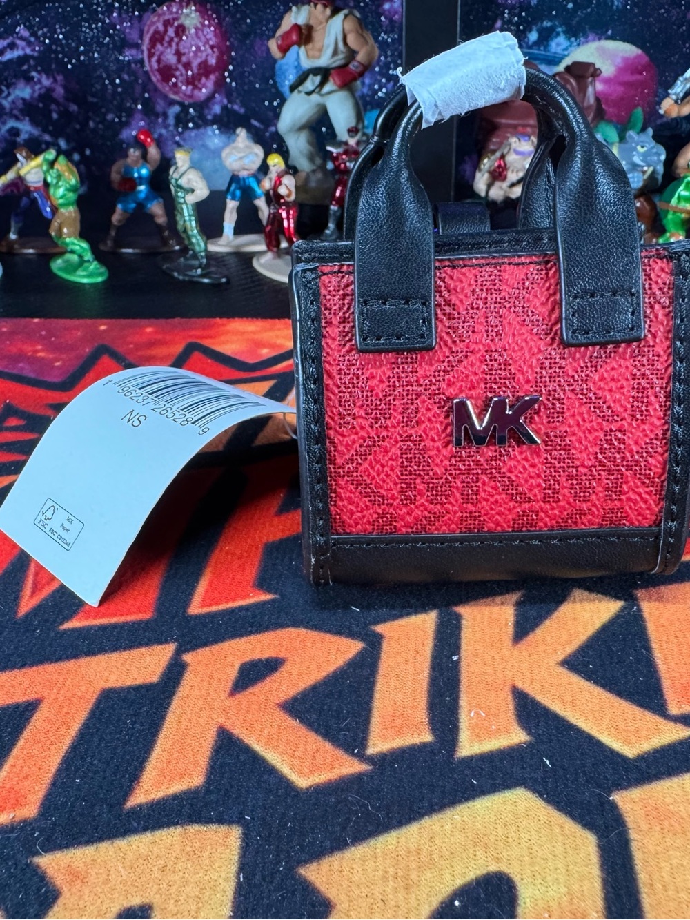 Michael Kors Red and Black Mini Tote for Air Pod Pros